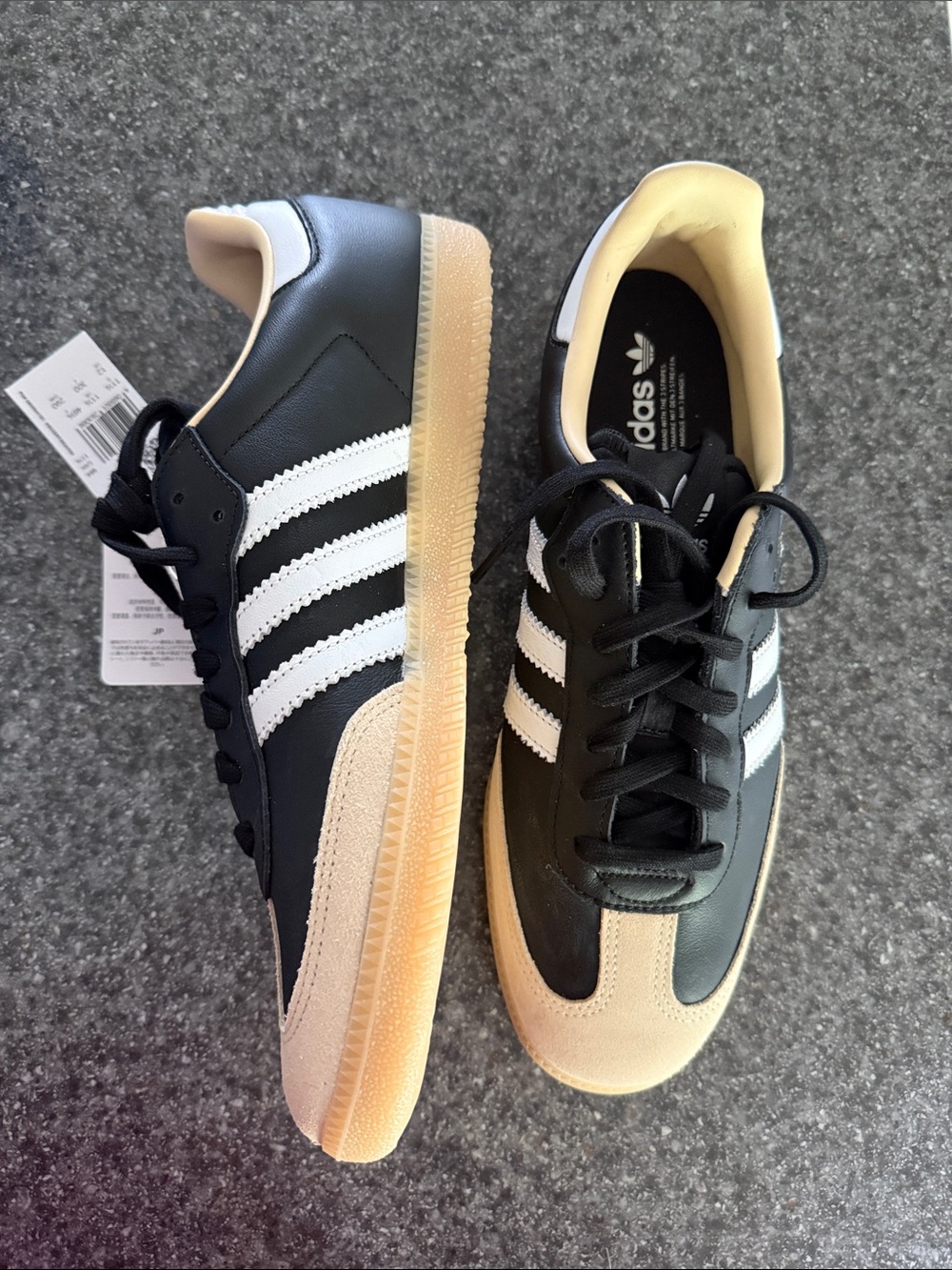 New adidas Samba originals Black, White & Tan Low-Top Sneakers - Picture 4 of 9